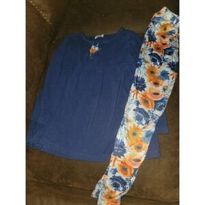 Pete and Lucy fall autumn floral top and leggings size 6 6x